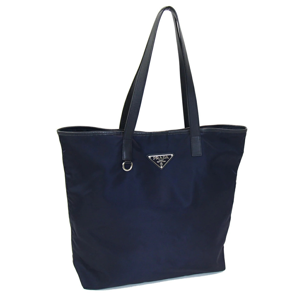 Prada tote bag Navy Blue leather shoulder